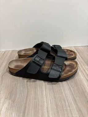 Birkenstock Arizona Birko-Flor Black Sandals 40 Men Size 7 Women 9